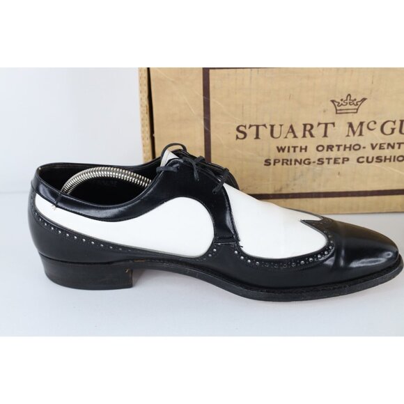 Vintage 60s Stuart McGuire Mens Size 11 Leather Oxford Wingtips Dress Shoes USA